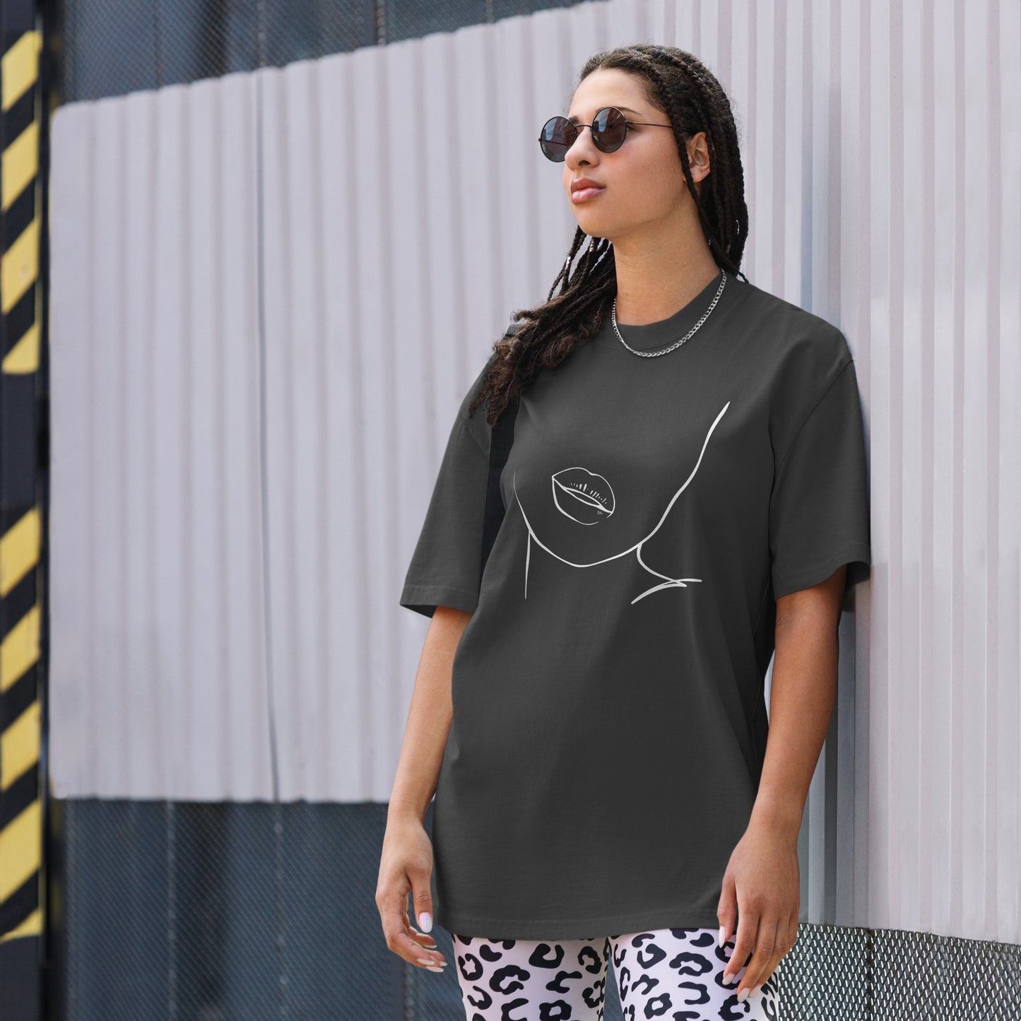 Face Oversized faded t-shirt